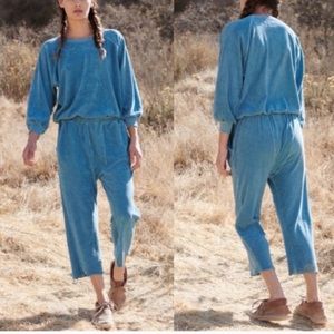 The GREAT. blue terry harem pants